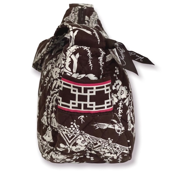 Vera Bradley Reversible Shoulder Bag Quilted Cotton Japanese Print Zip Pockets - Picture 2 of 14